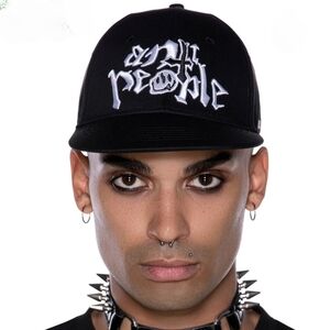 Killstar Anti People Trucker Cap – Black Cotton, White Embroidery, Adjustable